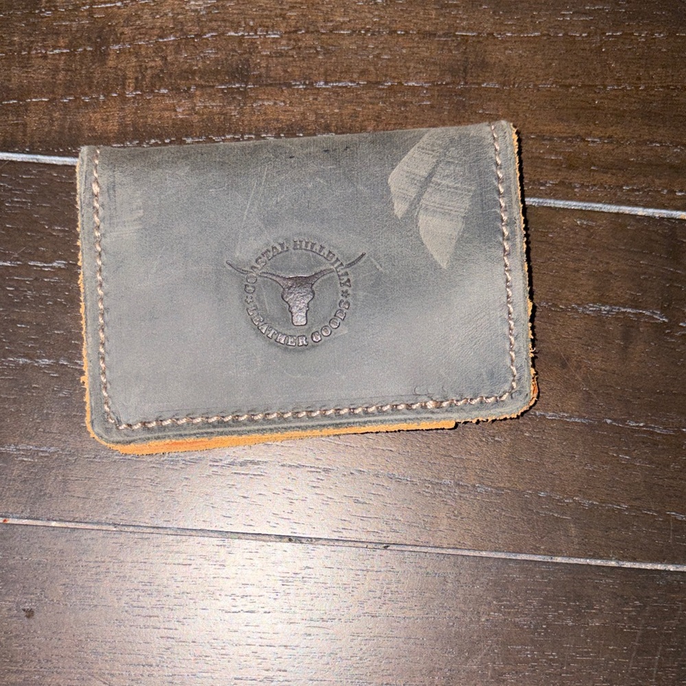 Gray Leather Card Holder